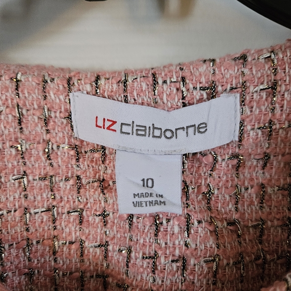NWT Liz Claiborne Pink Tweed Blazer with Pearl Buttons Size 10 - Picture 8 of 8